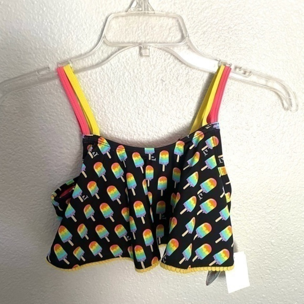 SKECHERS ice cream summer theme bikini flounce top size 12